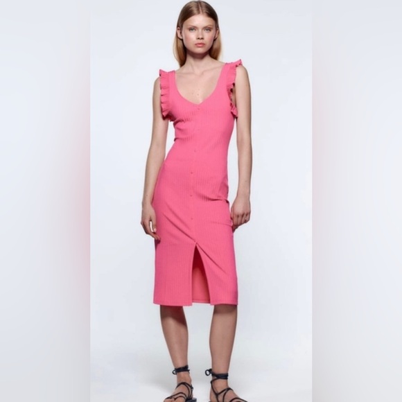 Zara Ribbed Dress-Medium - Picture 1 of 6
